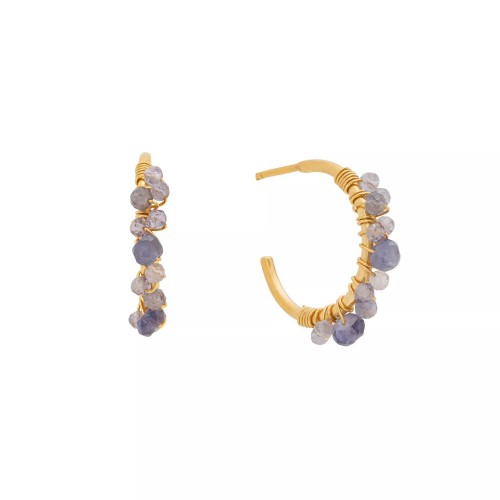 Créoles Pondichéry petit modèle, iolite