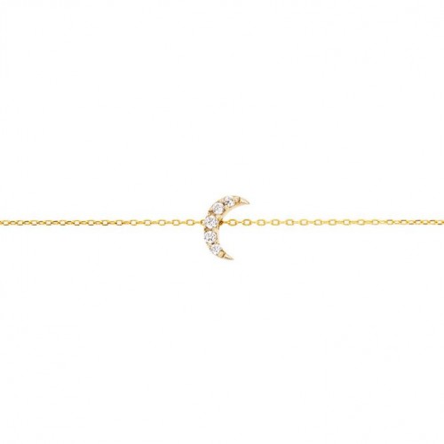 Bracelet Etoile lune, Zirconium blanc