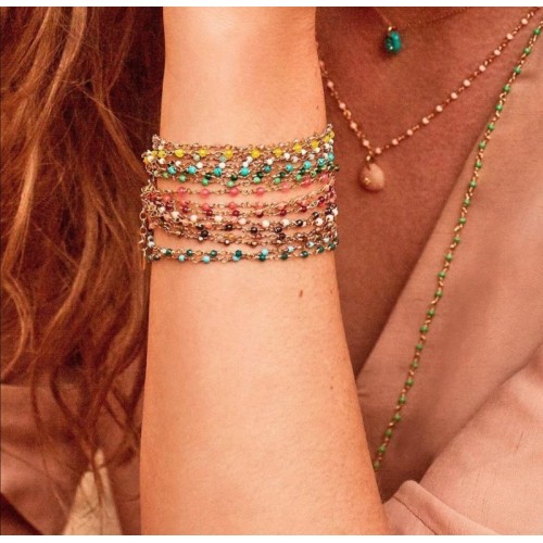 Bracelet rond Inde, turquoise