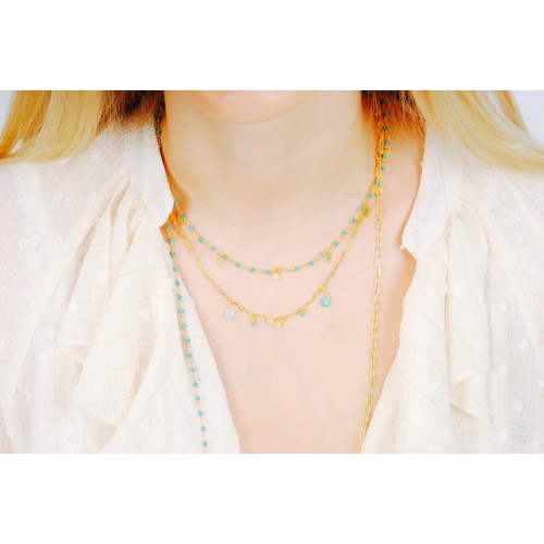 Collier pampilles chrysoprase