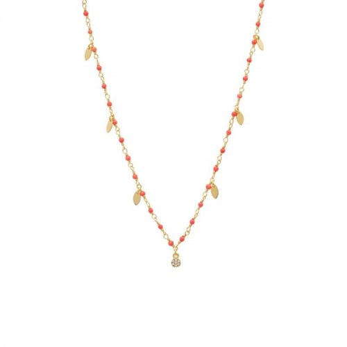 Collier pampilles Inde, corail