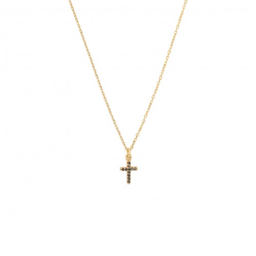 Collier Etoile croix, Zirconium noir