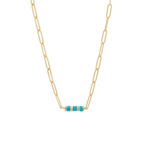 Collier Câble Pierre Turquoise