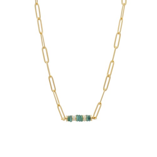 Collier Câble Pierre Opale...