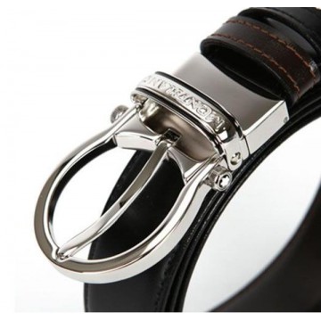 Ceinture affaires réversible noire/marron à couper selon la taille