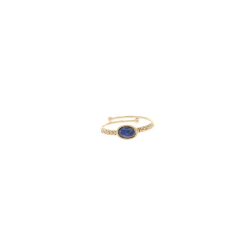 Bague acier doré, Lapis