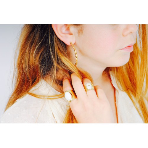 Boucles d'oreilles acier doré