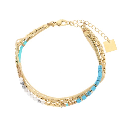 Bracelet multi-rangs acier...