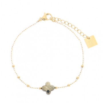 Bracelet acier doré, Pyrite