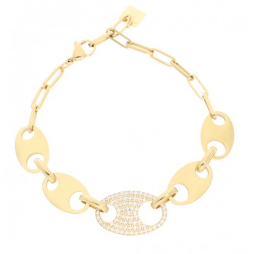Bracelet acier doré, Zirconium