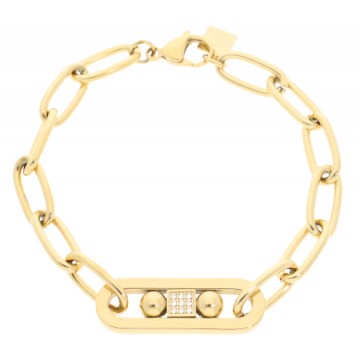 Bracelet acier doré, Zirconium
