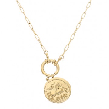 Collier acier doré