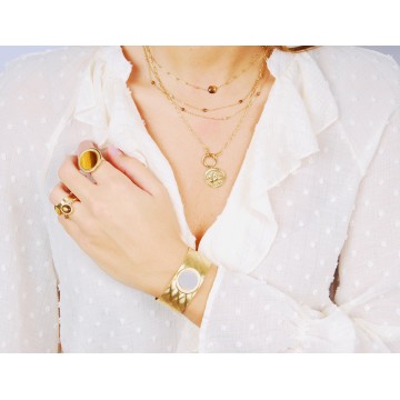 Collier acier doré