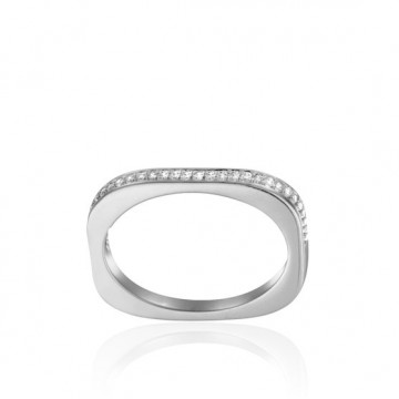 Bague Carré, Argenté,...