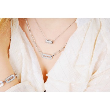 Collier acier uni, Zirconium
