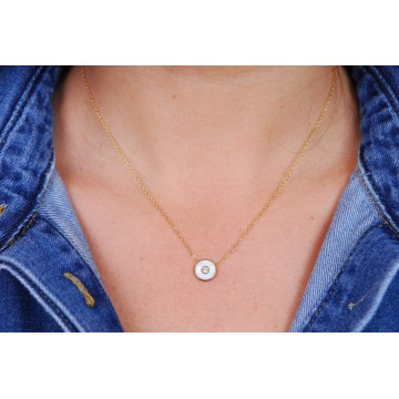 Collier acier doré, Nacre