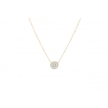 Collier acier doré, Nacre