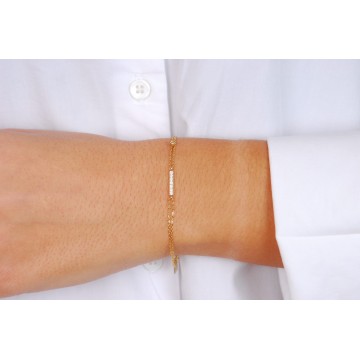 Bracelet acier doré, Zirconium
