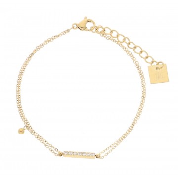 Bracelet acier doré, Zirconium
