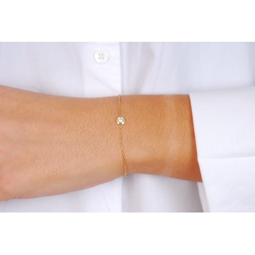 Bracelet acier doré, Zirconium
