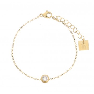 Bracelet acier doré, Zirconium