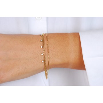Bracelet acier doré, Zirconium