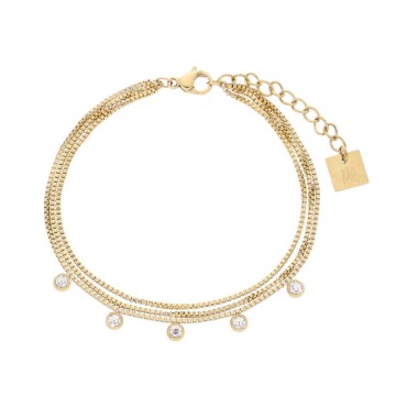 Bracelet acier doré, Zirconium