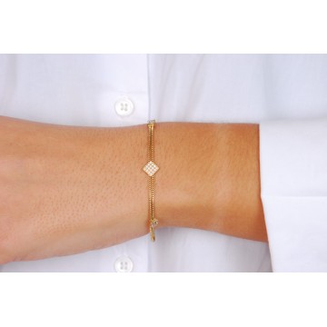 Bracelet acier doré, Zirconium