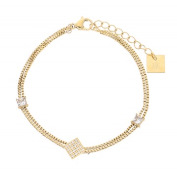 Bracelet acier doré, Zirconium