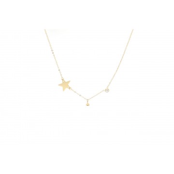 Collier acier doré