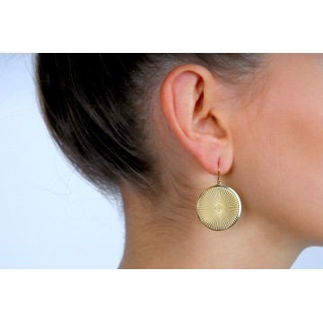 Boucles d'oreilles acier doré