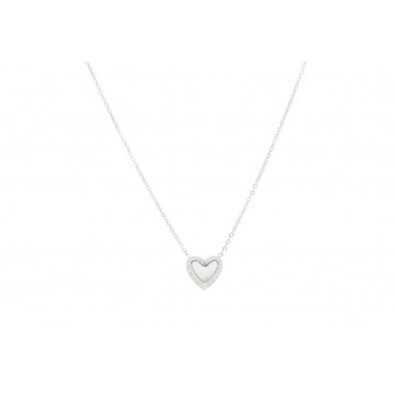 Collier acier uni, Nacre et Zirconium