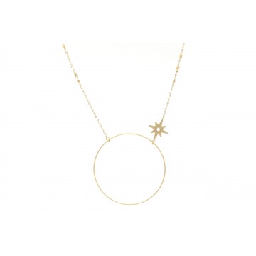 Collier acier doré