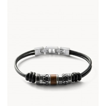 Bracelet en cuir et acier