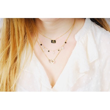 Collier acier doré, Nacre