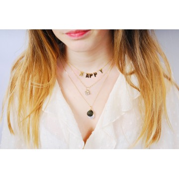 Collier acier doré, Nacre