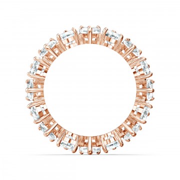 Bague Vittore Pear, cristal blanc, métal rosé