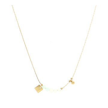 Collier acier doré, Amazonite