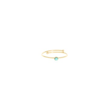 Bague acier doré, Turquoise