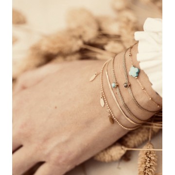 Bracelet acier doré, Turquoise
