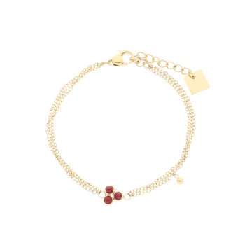 Bracelet acier doré, Fuchsia