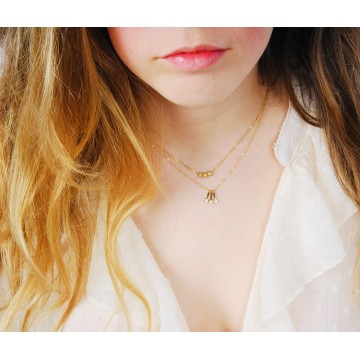 Collier acier doré
