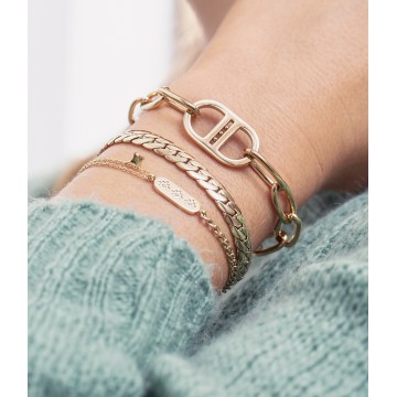 Bracelet acier doré, Zirconium