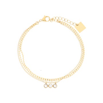 Bracelet acier doré, Zirconium