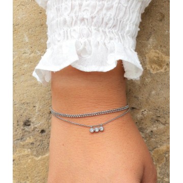 Bracelet acier doré, Zirconium
