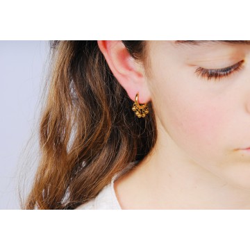 Boucles d'oreilles acier doré