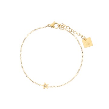 Bracelet acier doré, Zirconium