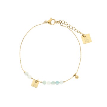 Bracelet acier doré, Amazonite