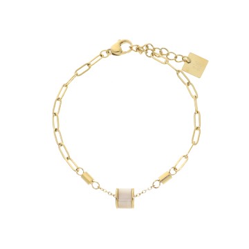 Bracelet acier doré, Nacre