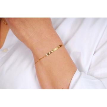 Bracelet acier doré, Zirconium